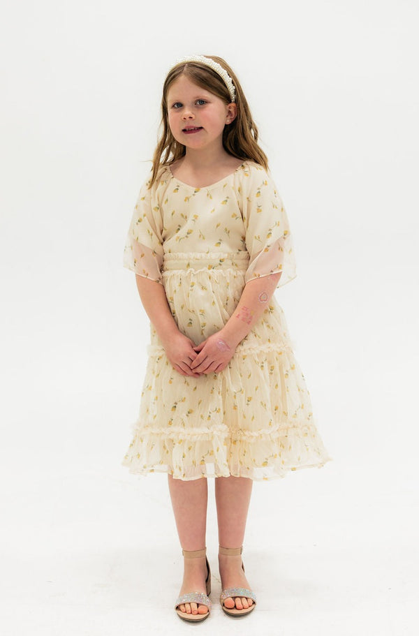 Little Girl's Daphne Dress-Cream Floral