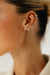 Crystal Heart Stud Earrings-Gold