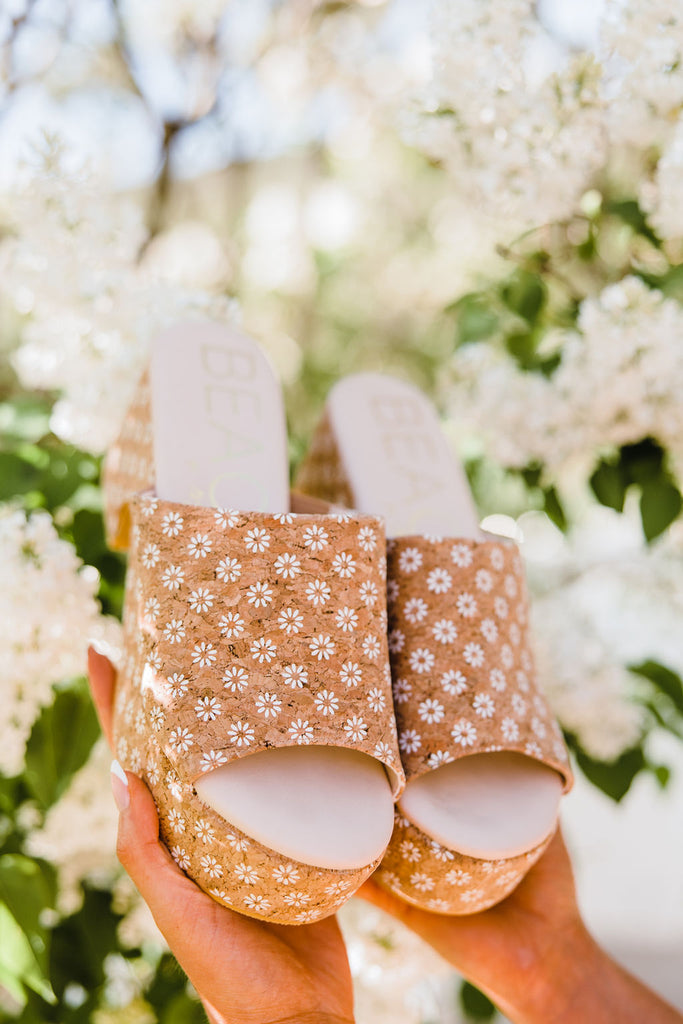 Terry Platform Sandal-Daisy Cork