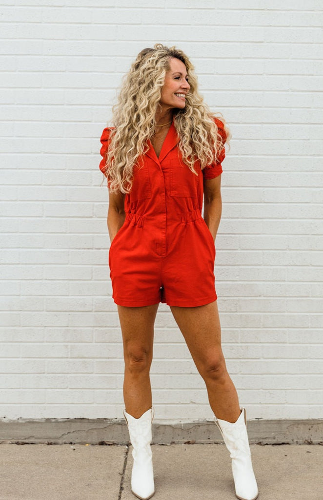 Skyler Romper-Red