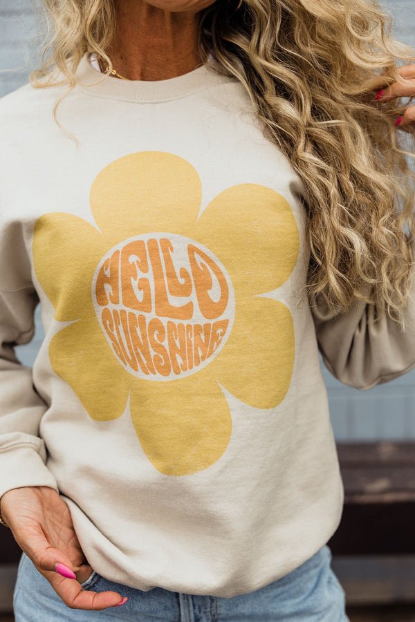 Hello Sunshine Sweatshirt-Sand