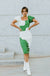 Carmen Dress-Off White/Green