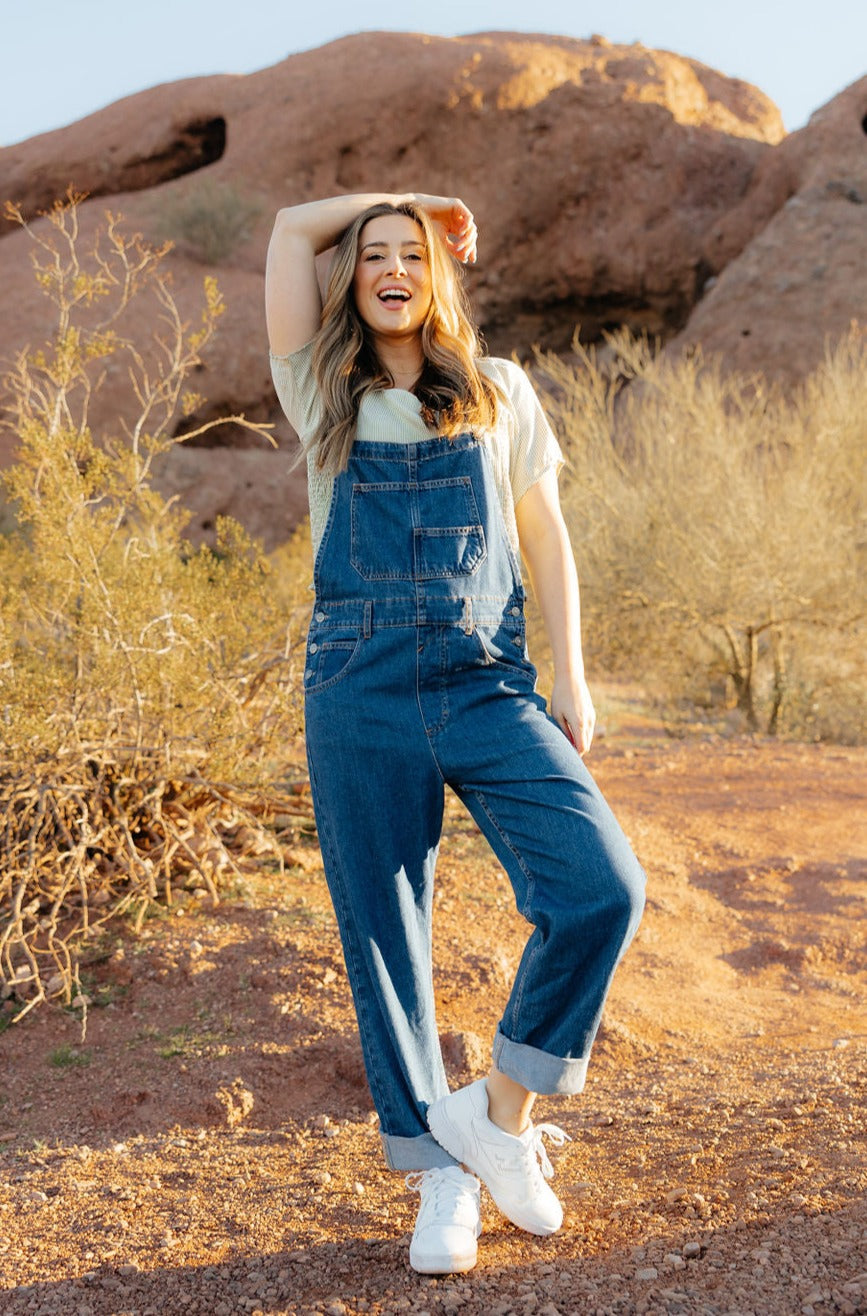 Free people hot Ziggy denim overalls