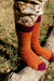 Free People Lodge Popcorn Tall Socks-Rust