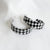 Checkered Hoop Earrings-Black/White