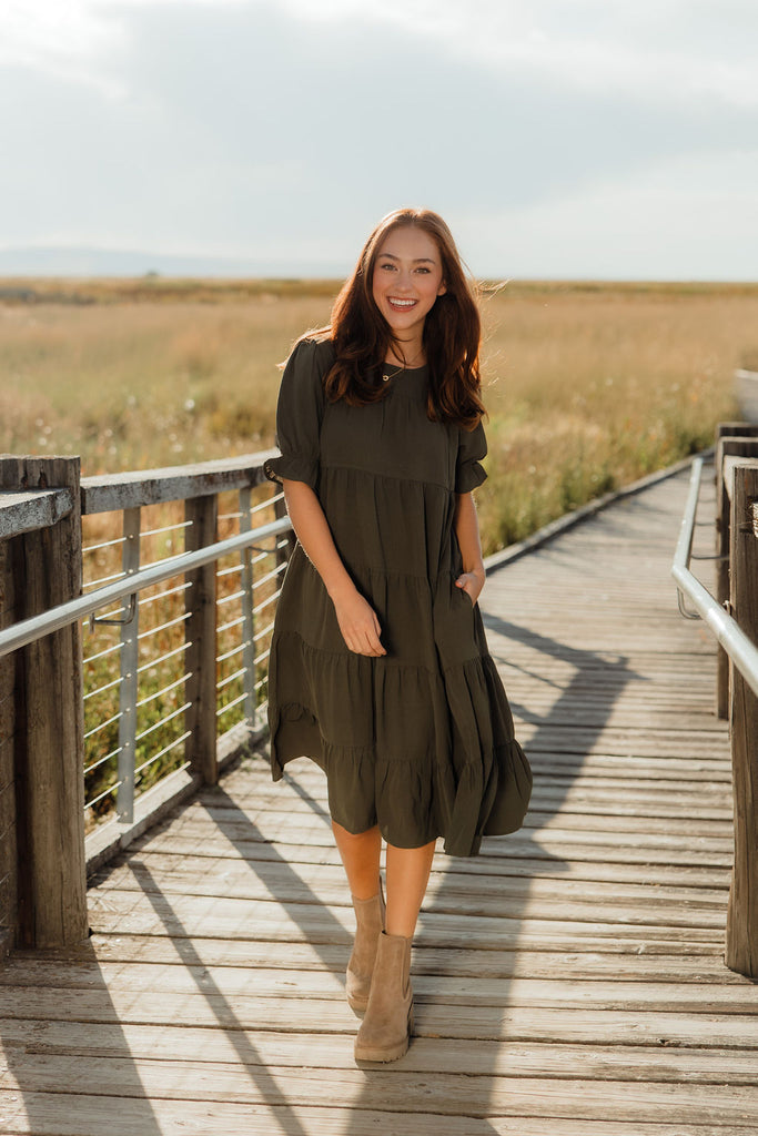 Faith Dress-Olive