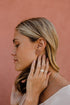 Hazel Acrylic Stud Earrings-Brown Printed Multi