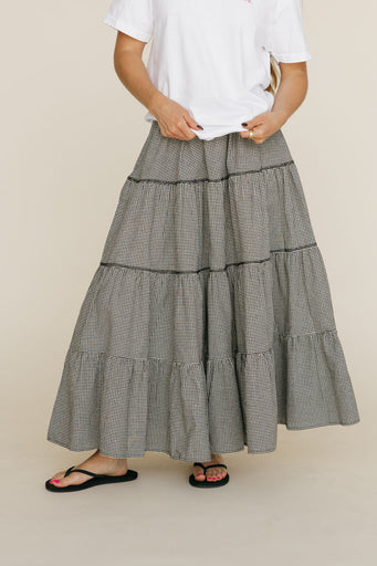 Zoey Skirt-Black Gingham