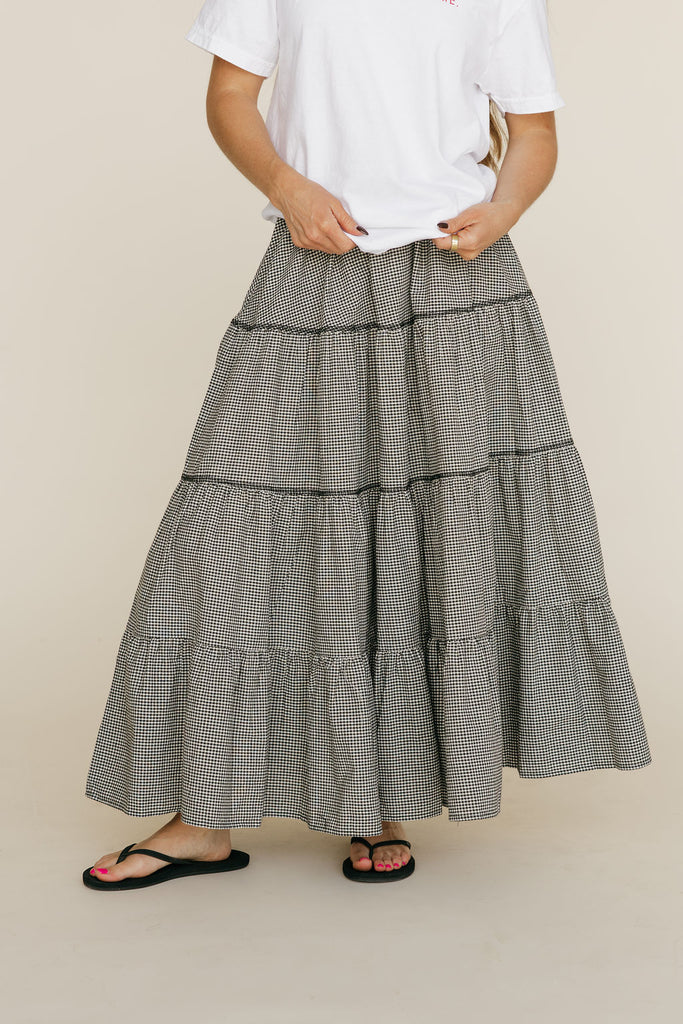 Zoey Skirt-Black Gingham