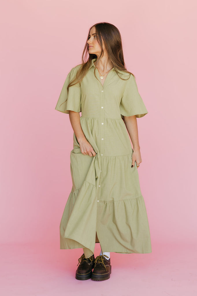 Benson Dress-Light Olive – Love Olive Co