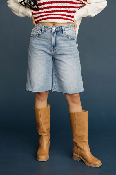 Annie Shorts-Medium Wash