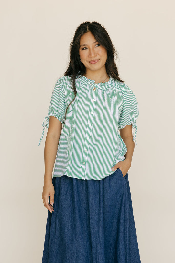 Ginny Top-Green Stripe
