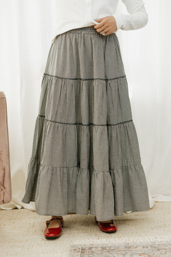 Zoey Skirt-Black Gingham