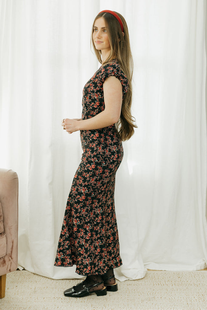 Vanessa Dress-Black Floral