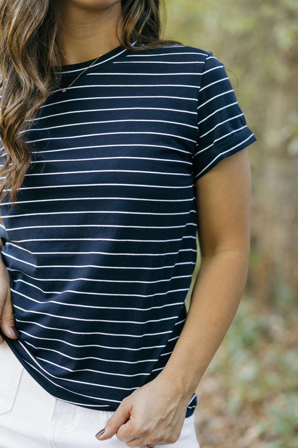 Must Have Tee-Navy Stripe