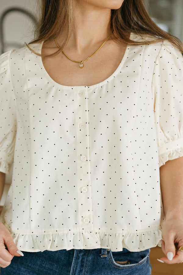 Gabriella Top-Cream Dot