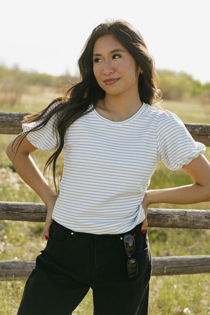 Jandi Top-Blue Stripe