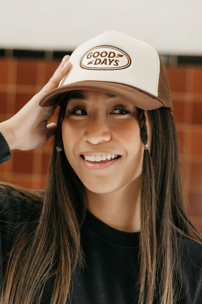 Good Days Trucker Hat-Brown