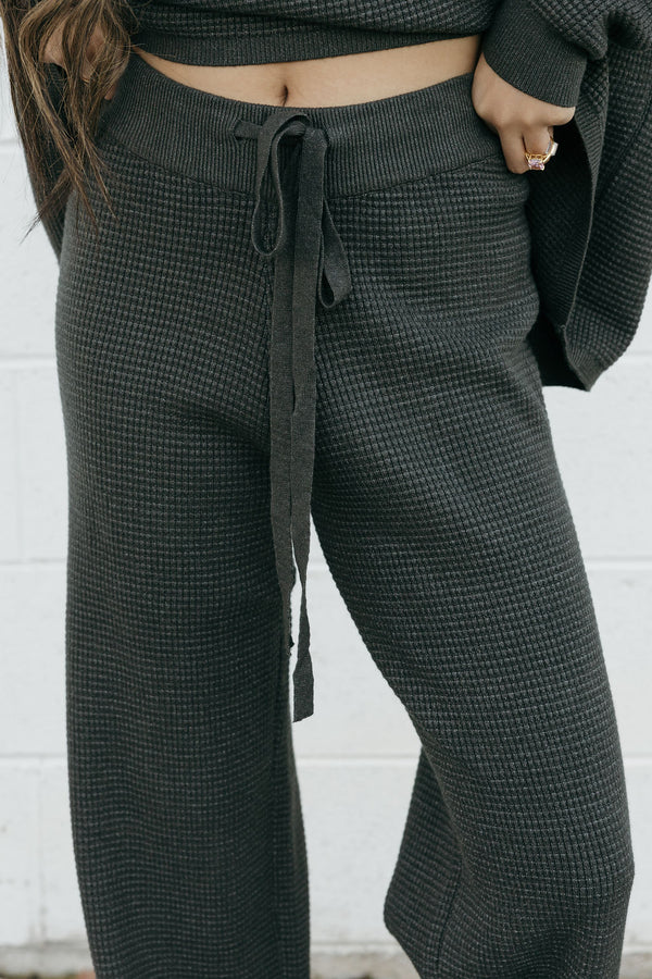 Kaydee Sweater Pants-Heathered Charcoal