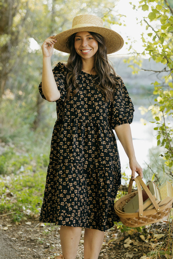Gracie Dress-Black Floral