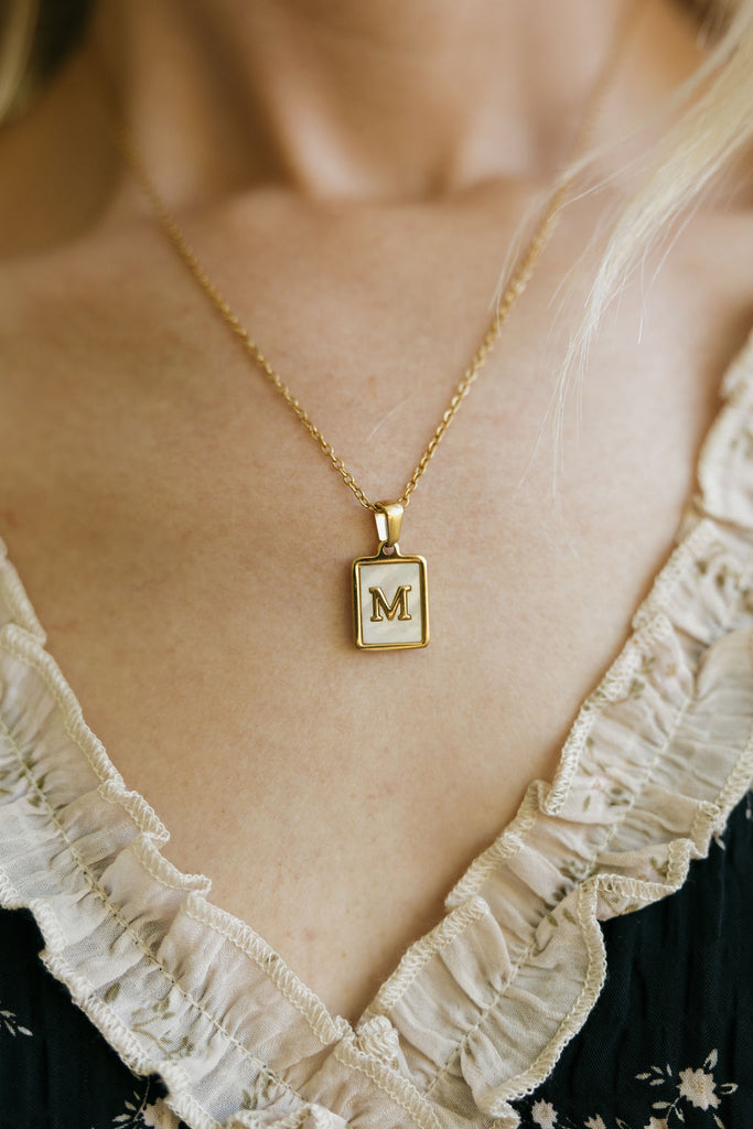 Brilee Initial Necklace-Gold