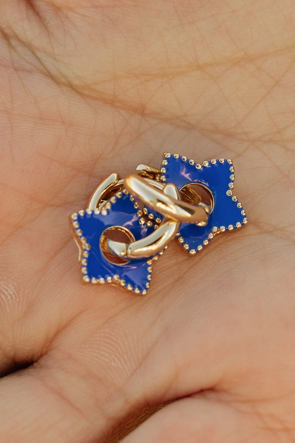 Stella Star Earrings-Gold/Blue