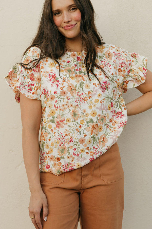 Kathie Top-Cream Floral