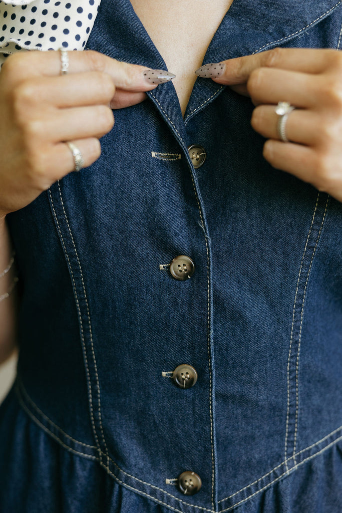 iris denim dress Dress-Denim – Love Olive Co cashmere Taylor Swift Our Song With a sleek front Color:Cream pink floral