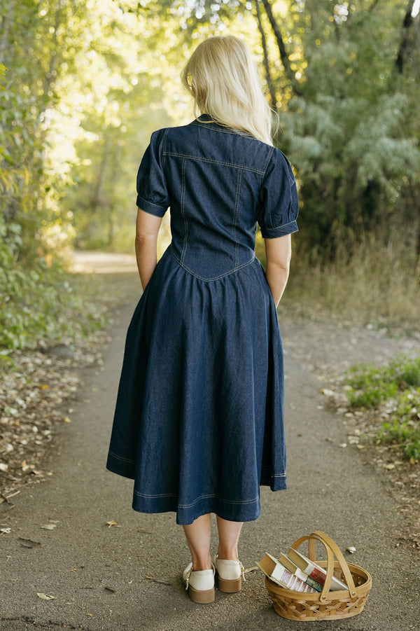 Iris Dress-Denim – Love Olive Co