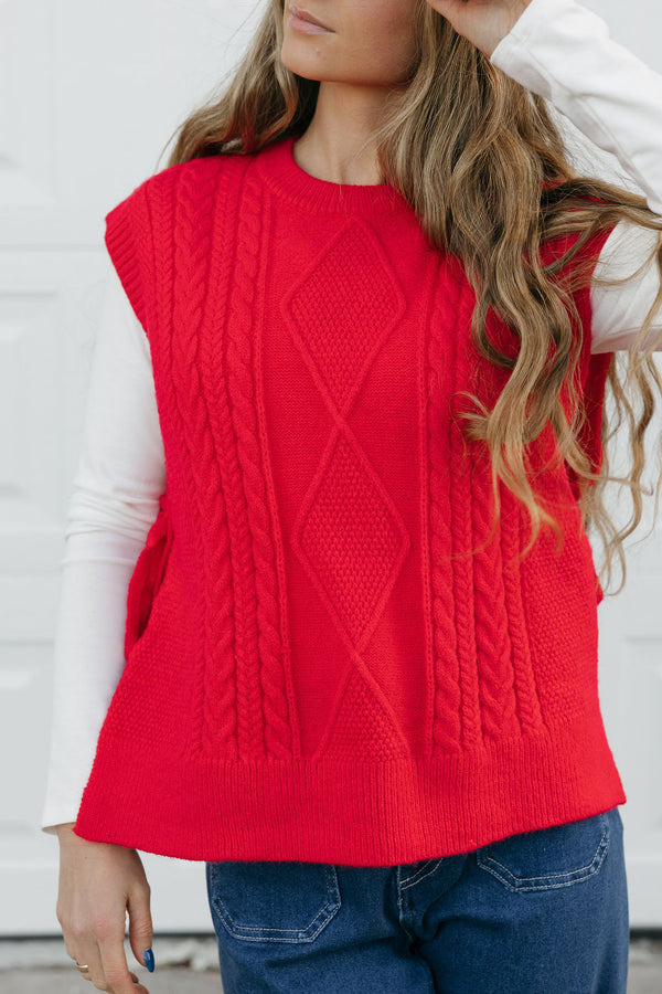 Jocelyn Sweater Vest-Red