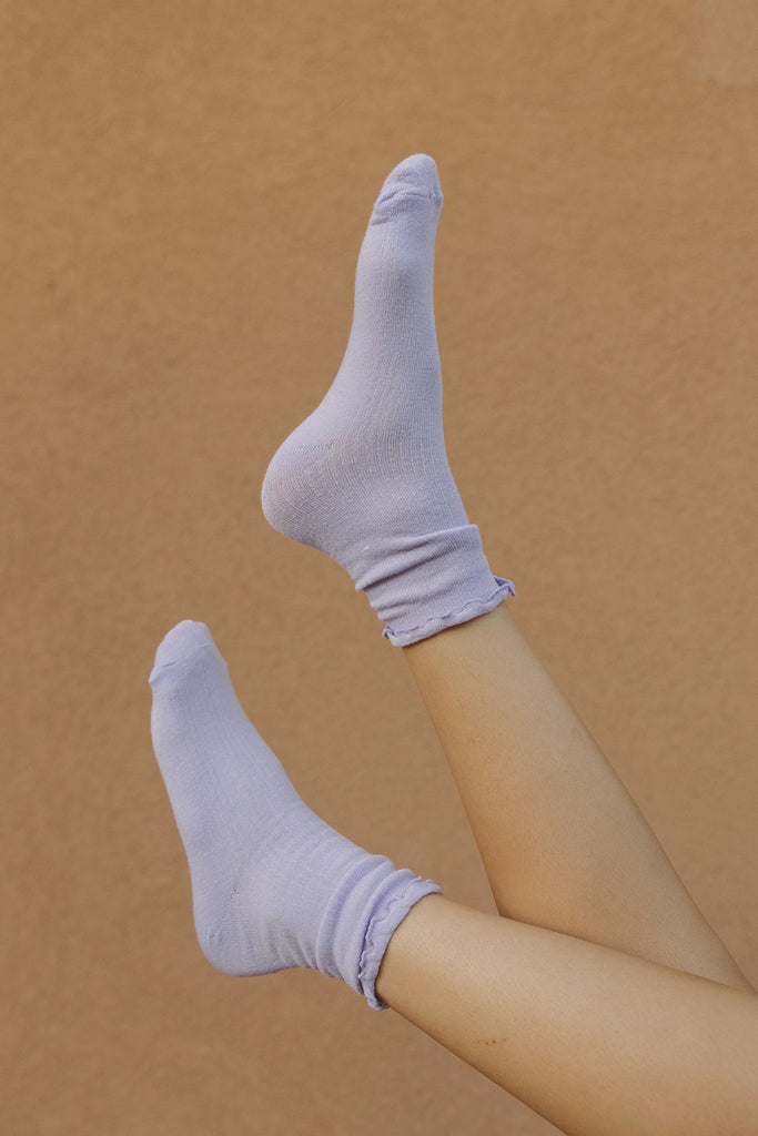 Ruffle Socks-Lilac