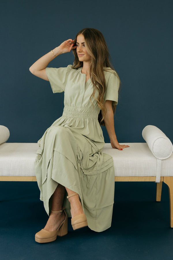 Caribbean Dress-Sage