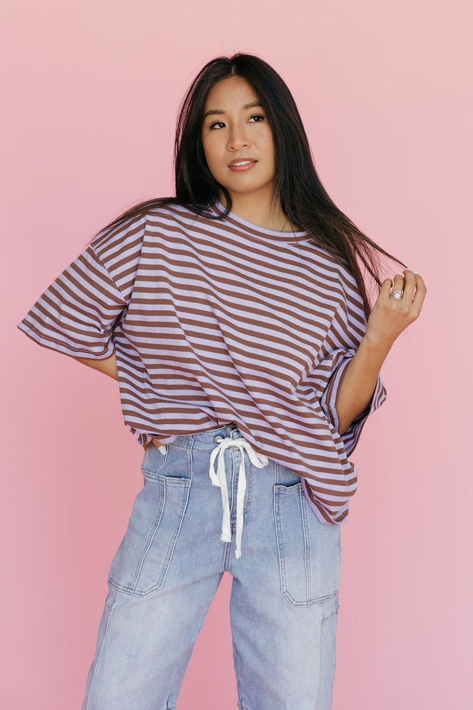 Angie Top-Lavender/Brown