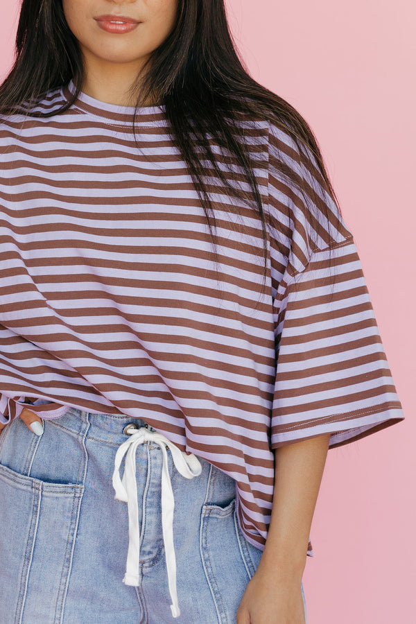 Angie Top-Lavender/Brown