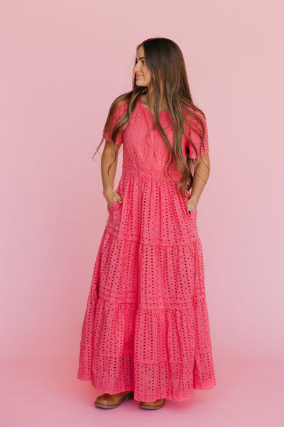 Caribbean Dress-Pink Eyelet