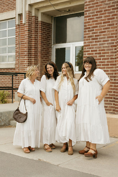 Liberty Dress-Ivory/Grey