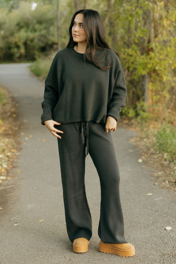 Kaydee Sweater Pants-Deep Grey