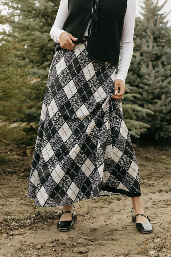 Laine Skirt-Black Multi