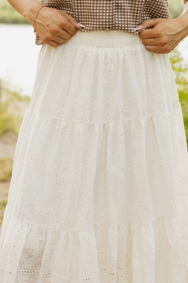 Evelyn Skirt-Cream Eyelet