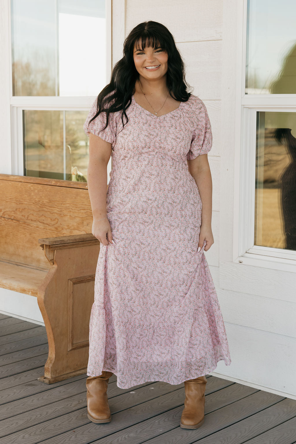 plus size pink floral dress Emmaline Dress-Pink Floral – Love Olive Co
