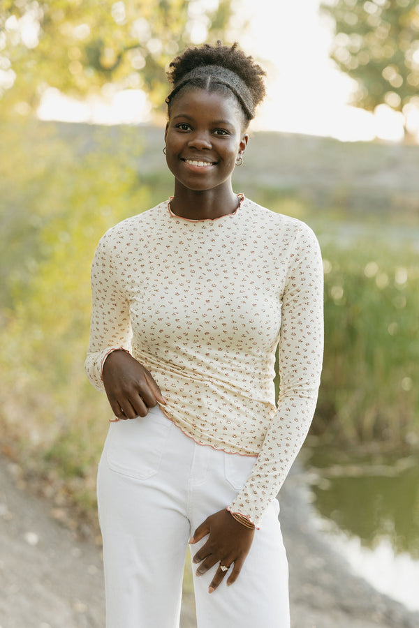 Becca Top-Cream/Pink