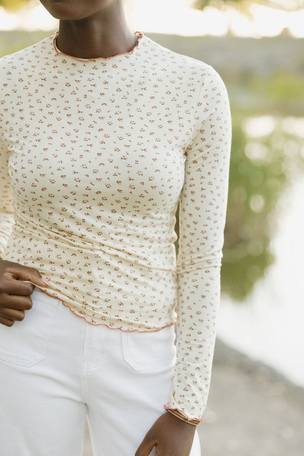 Becca Top-Cream/Pink