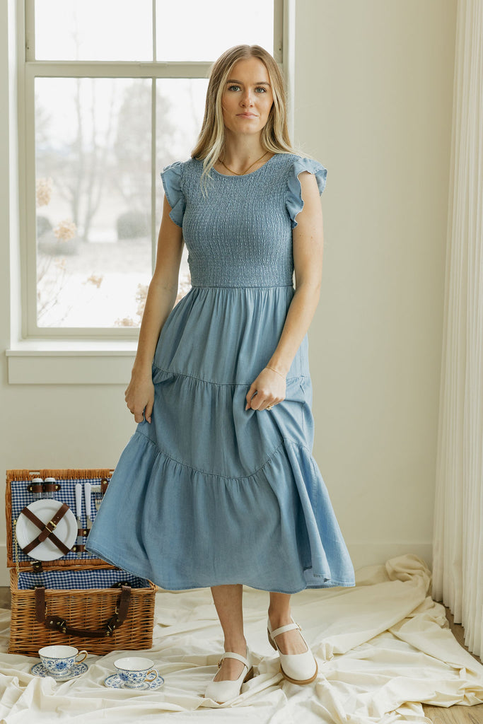 chambray bridesmaid dress Odessa Maxi Dress - Dark Chambray