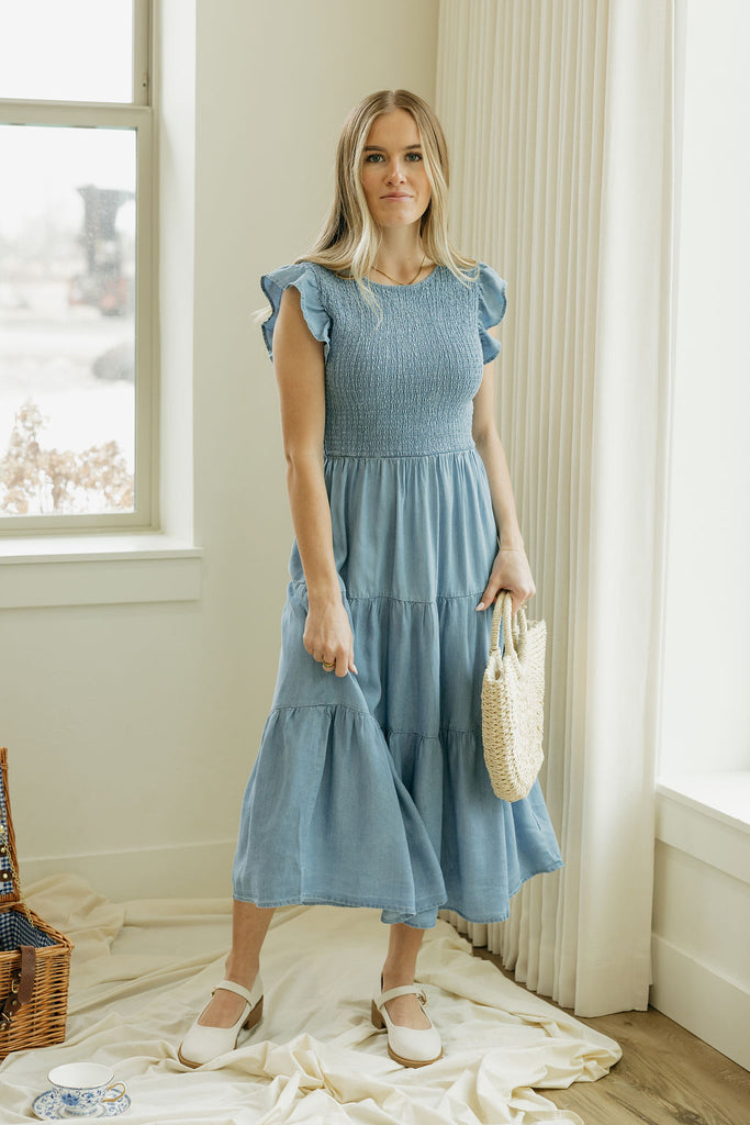 Maddy Dress-Chambray Love Olive Co Maddy Dress-Chambray Love Olive Co