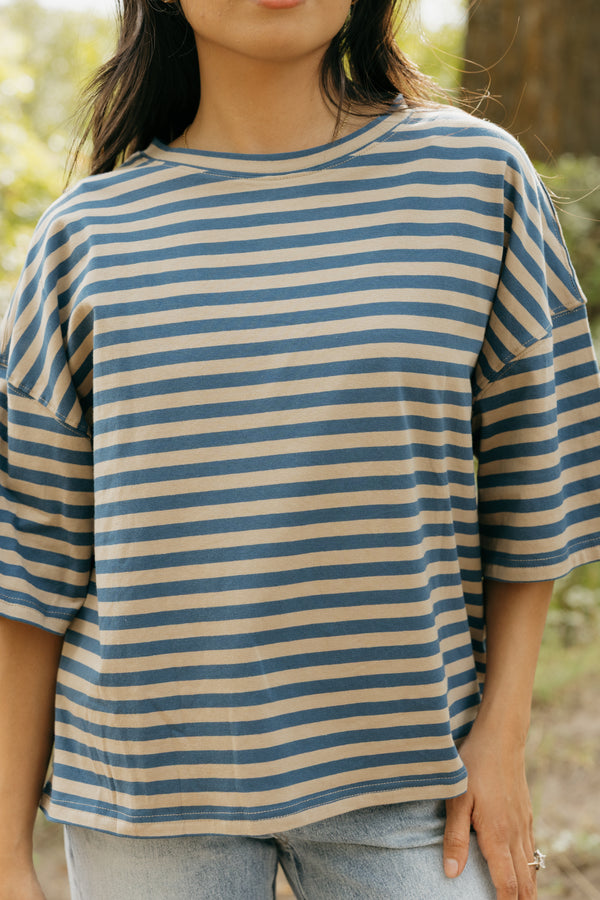 Angie Top-Teal/Tan