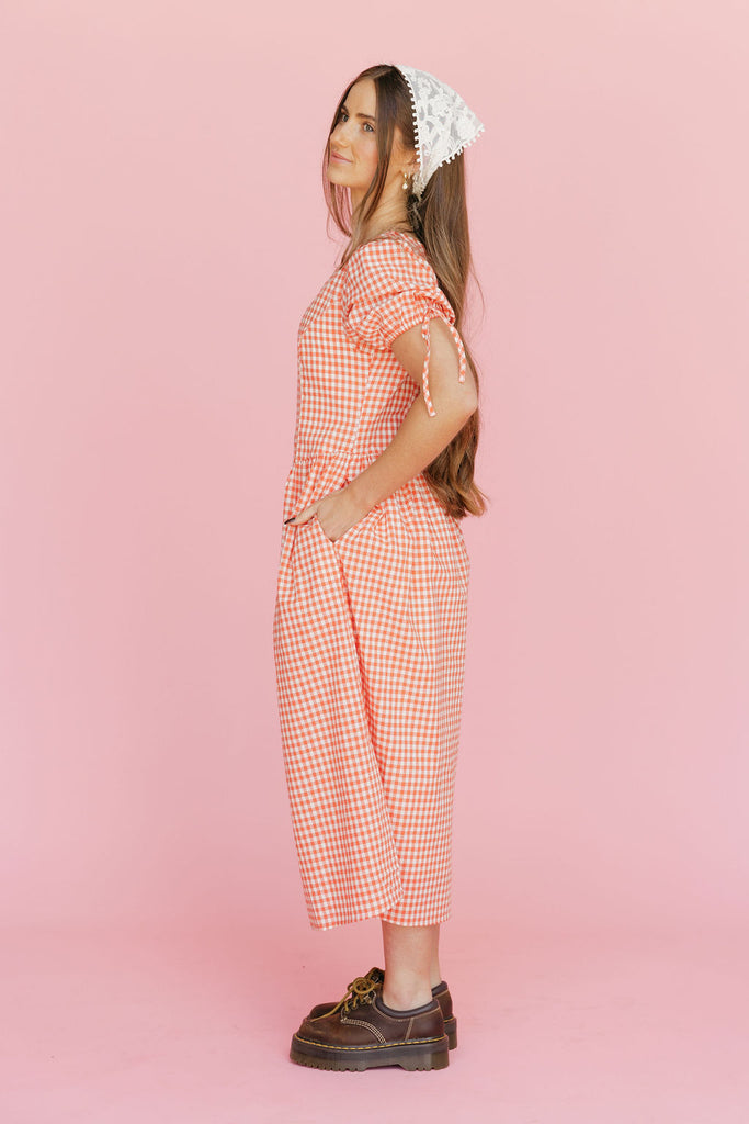 Addilyn Dress-Orange Gingham – Love Olive Co