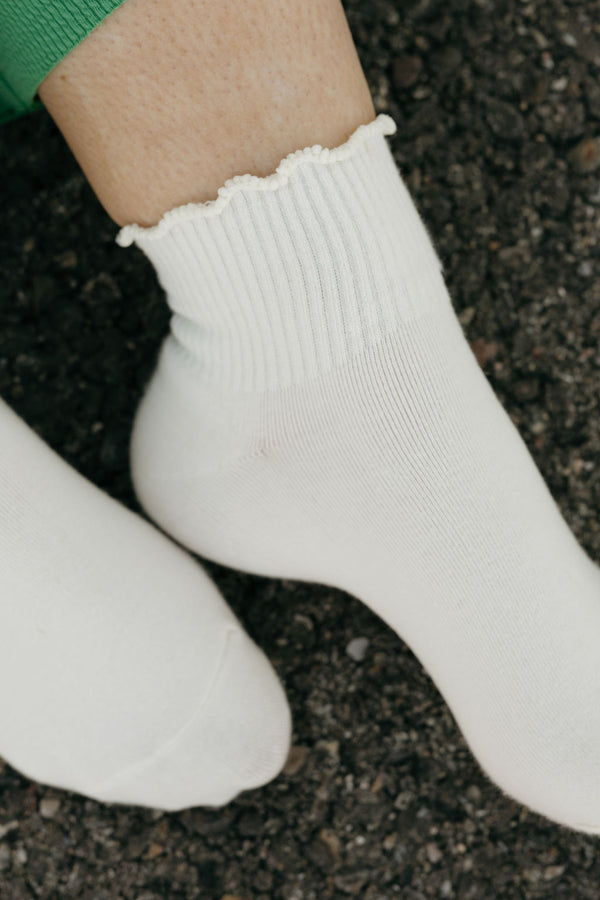 Georgie Ankle Socks-Cream