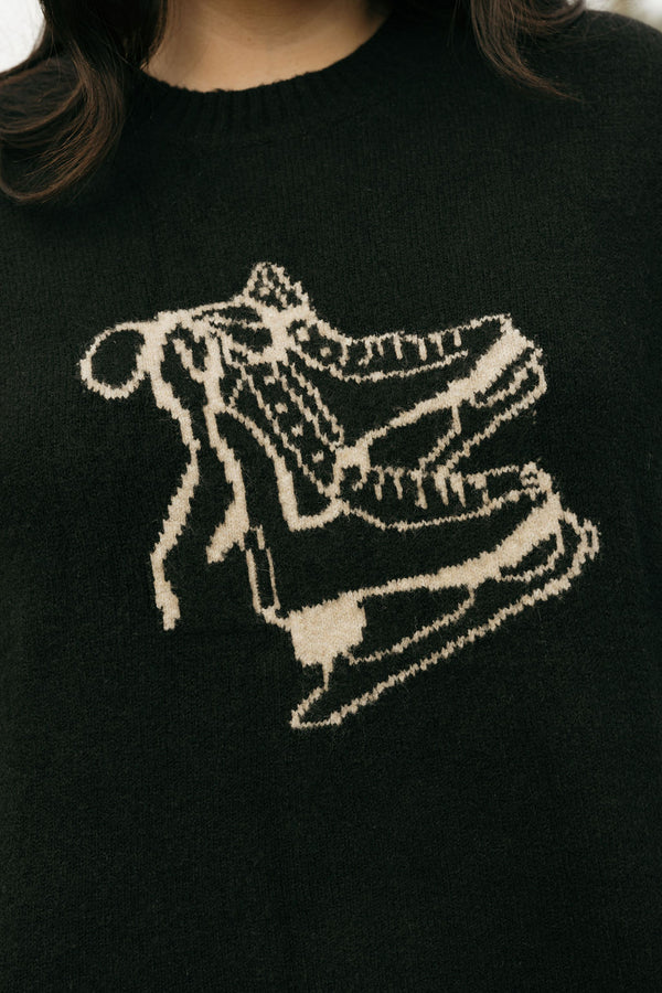 Vintage Skates Sweater-Black
