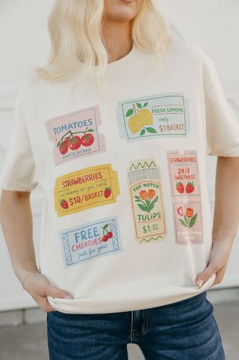 Spring Market Tee-White