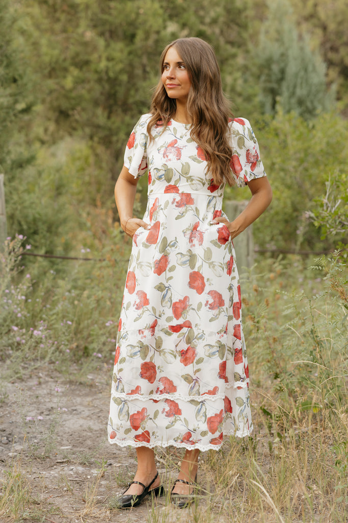 Macy Dress-Ivory Floral – Love Olive Co